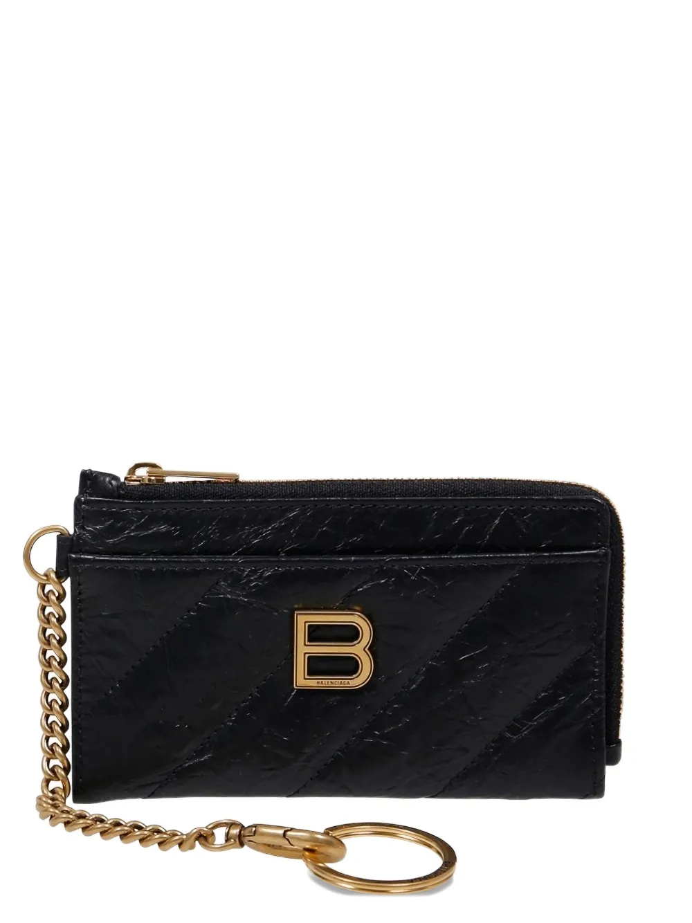 Balenciaga Quilted Chain Wallet In Black