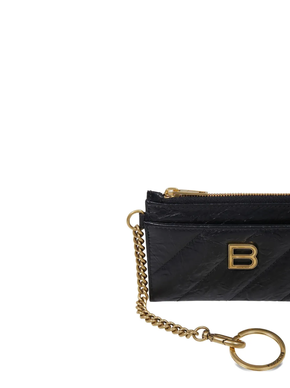 Balenciaga Quilted Chain Wallet In Black