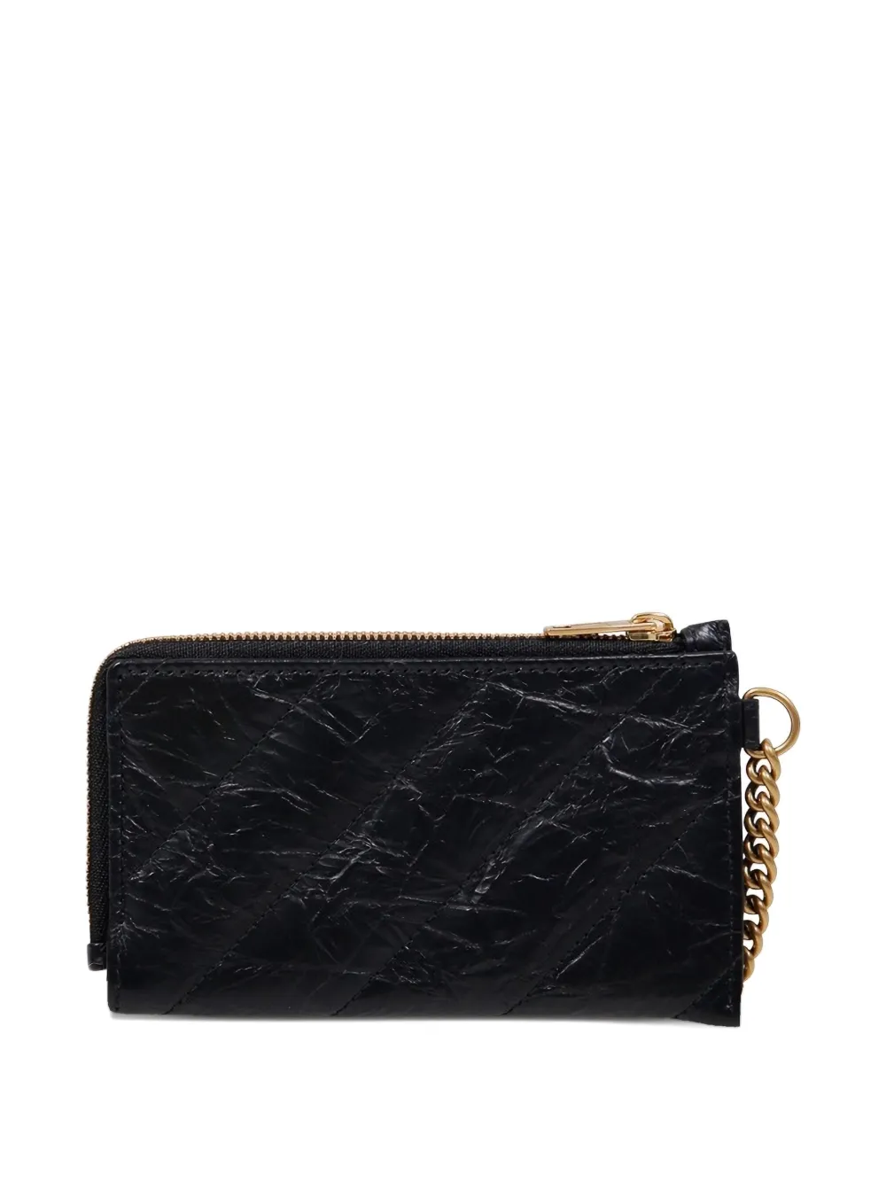 Balenciaga quilted chain wallet - Zwart