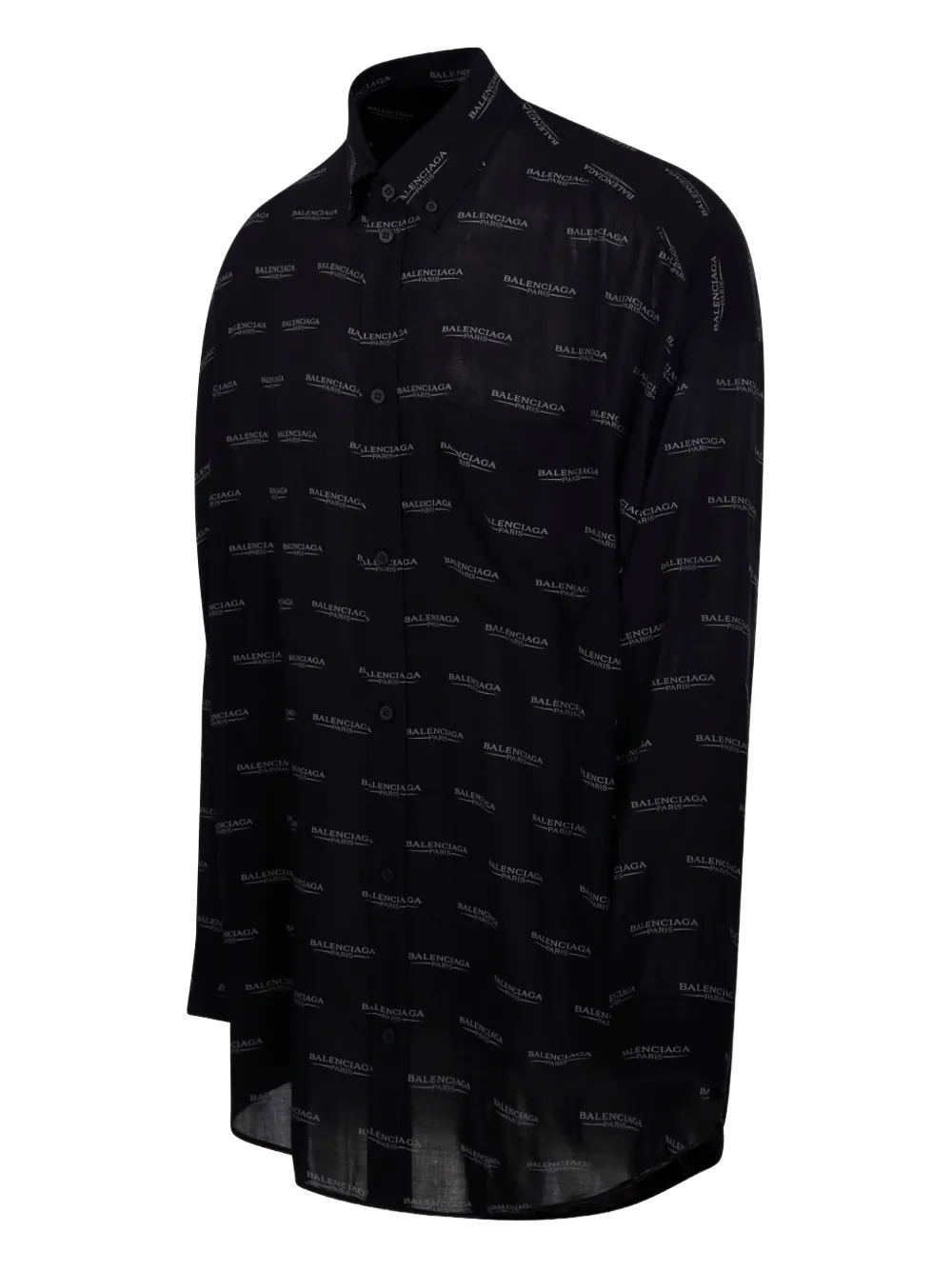 Balenciaga Logo-pattern Shirt In Black