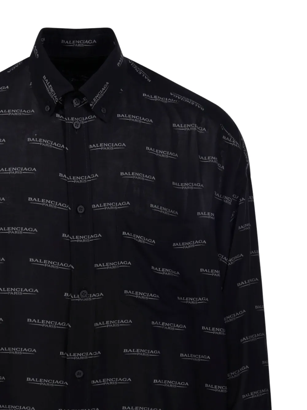 Balenciaga Logo-pattern Shirt In Black
