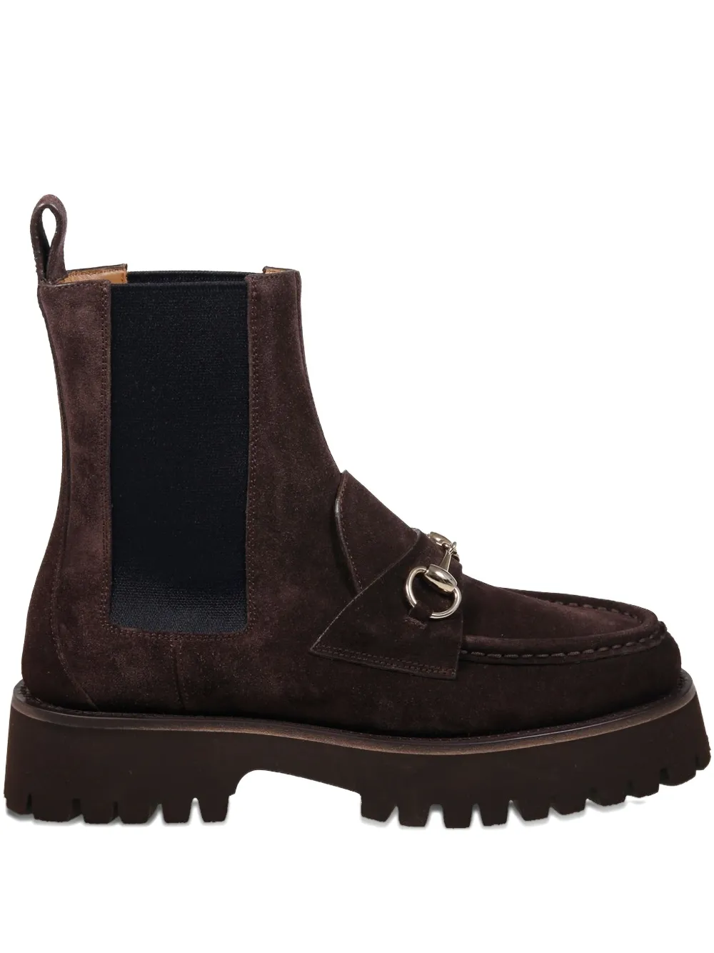 Gucci Horsebit laarzen met chunky zool Bruin
