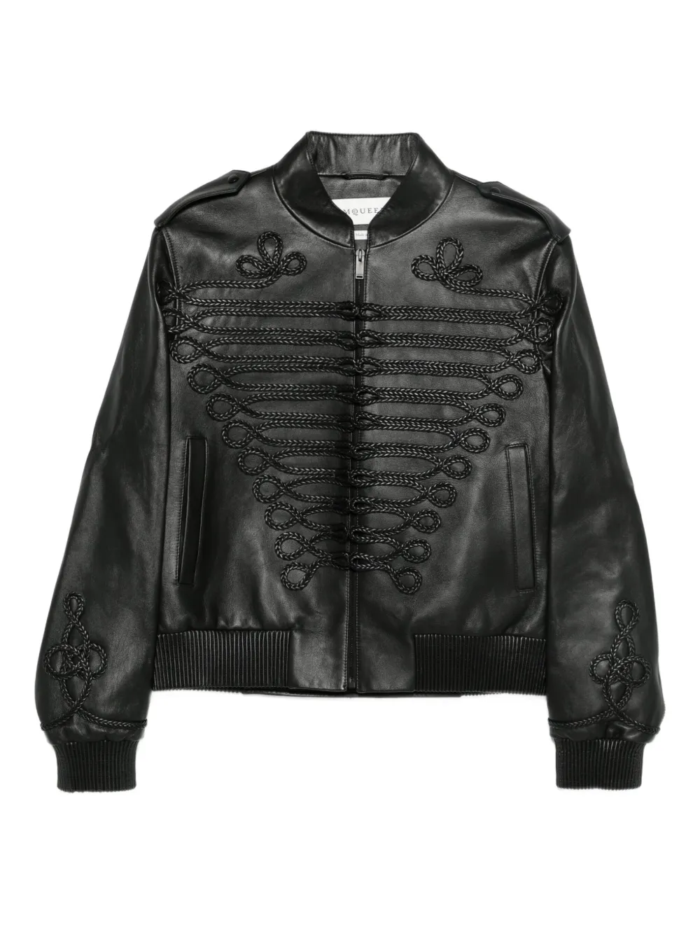 Alexander McQueen veste en cuir à broderies | noir | Image 1