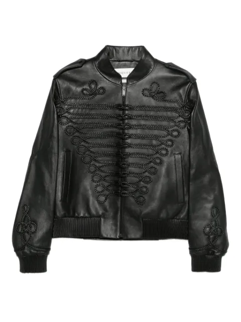 Alexander McQueen chamarra de piel bordada