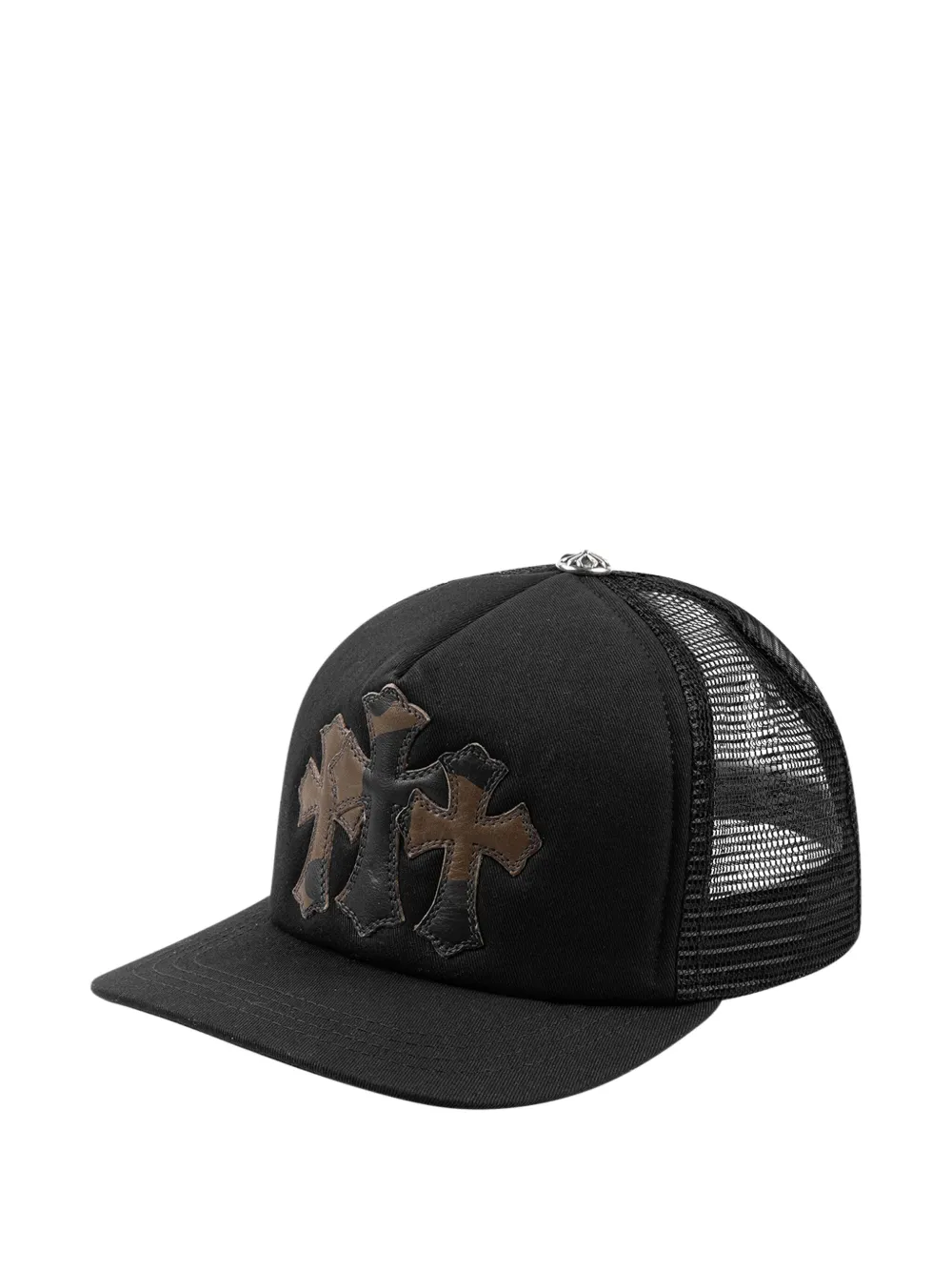 Chrome Hearts cross appliqué Cemetery Trucker hat - Zwart