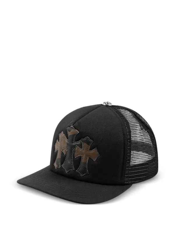 Chrome Hearts Cross Appliqué Cemetery Trucker Hat | Black | FARFETCH
