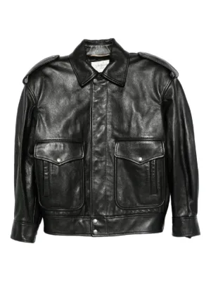 Saint Laurent シアリングカラー ボンバージャケット | ブラウン