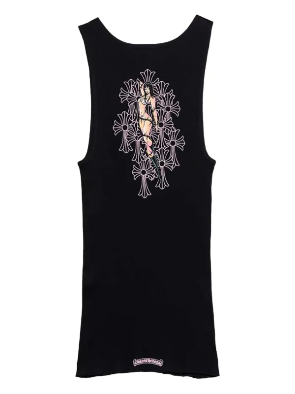 Chrome Hearts Deadly Doll Graphic Tank Top | Black | FARFETCH