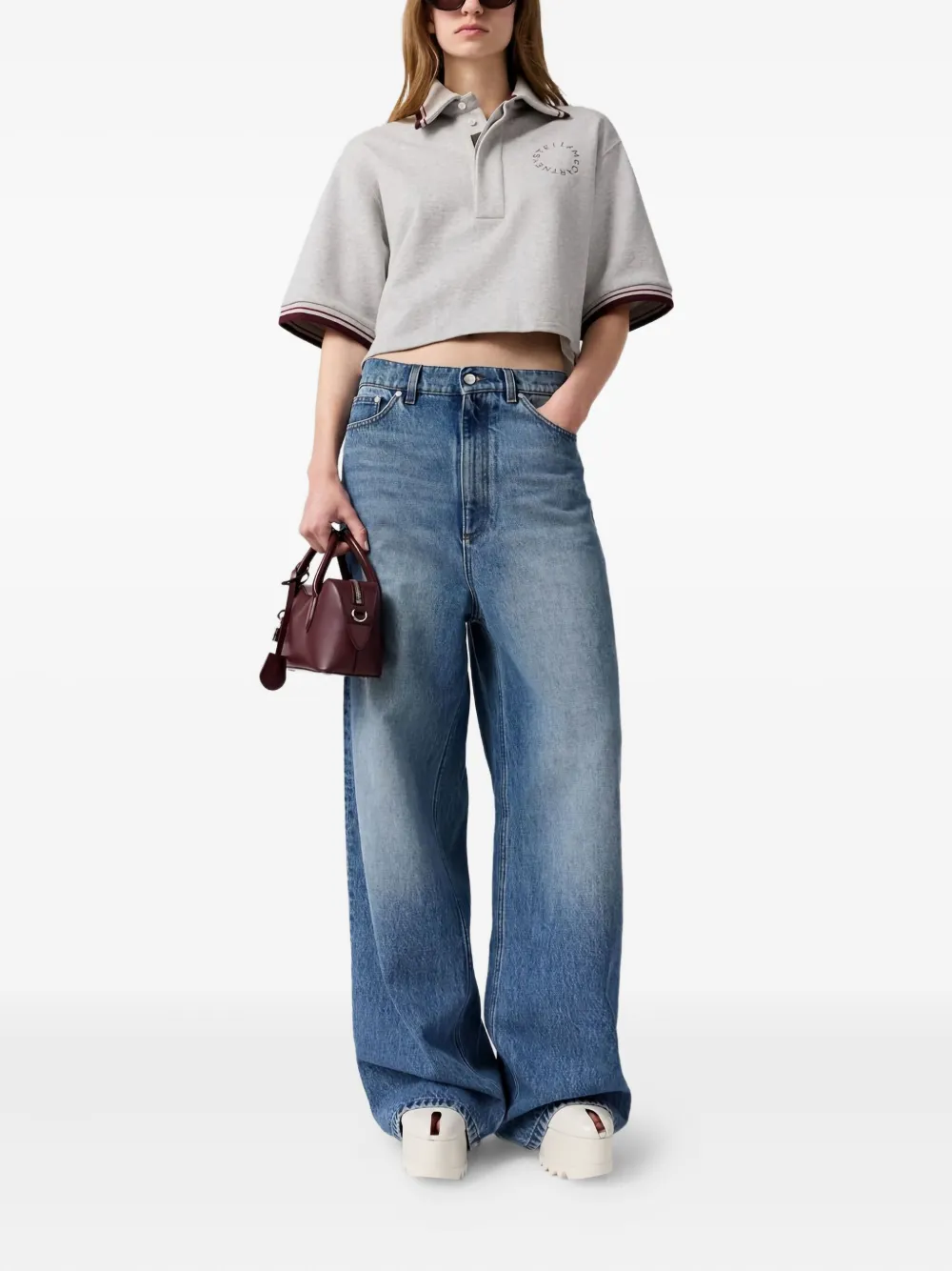 Stella McCartney logo-detail polo shirt - Grijs