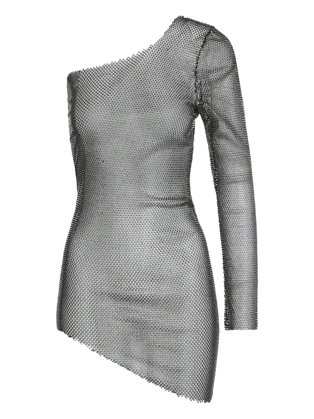 Santa Brands one-sleeve mini dress - Nero