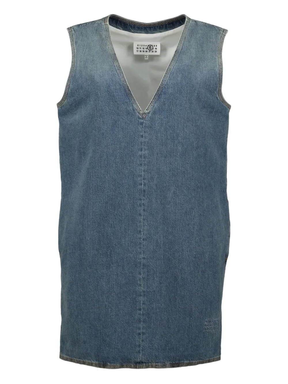 MM6 Maison Margiela v-neck denim mini dress | Blue | Image 1