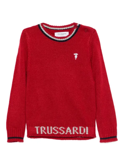 TRUSSARDI JUNIOR logo-embroidered sweater