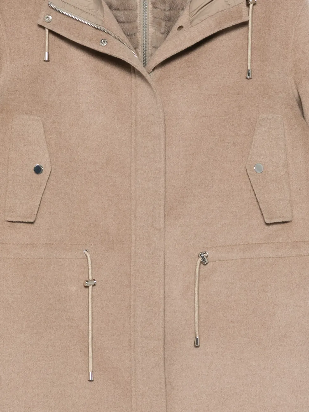 Liska Layered Coat In Brown