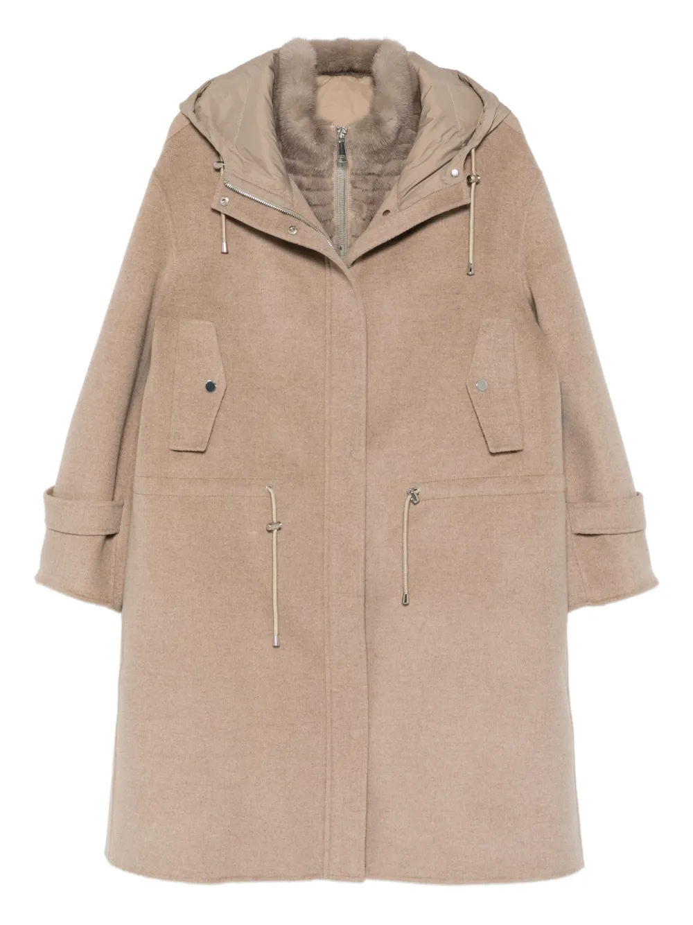 Liska Layered Coat In Brown