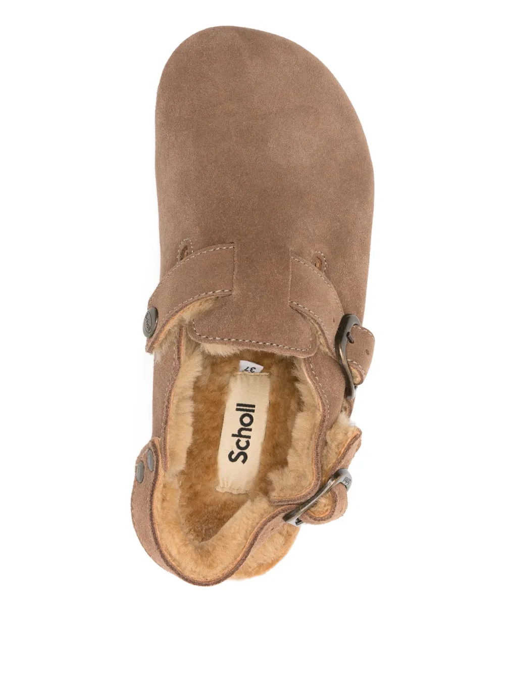 Scholl Fae Buckled Mules In Brown