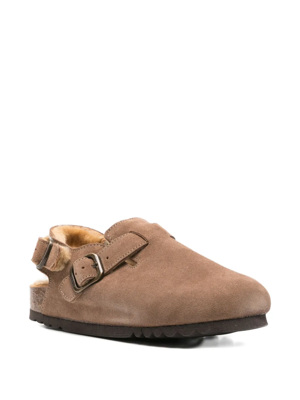Scholl Fae Buckled Mules In Brown