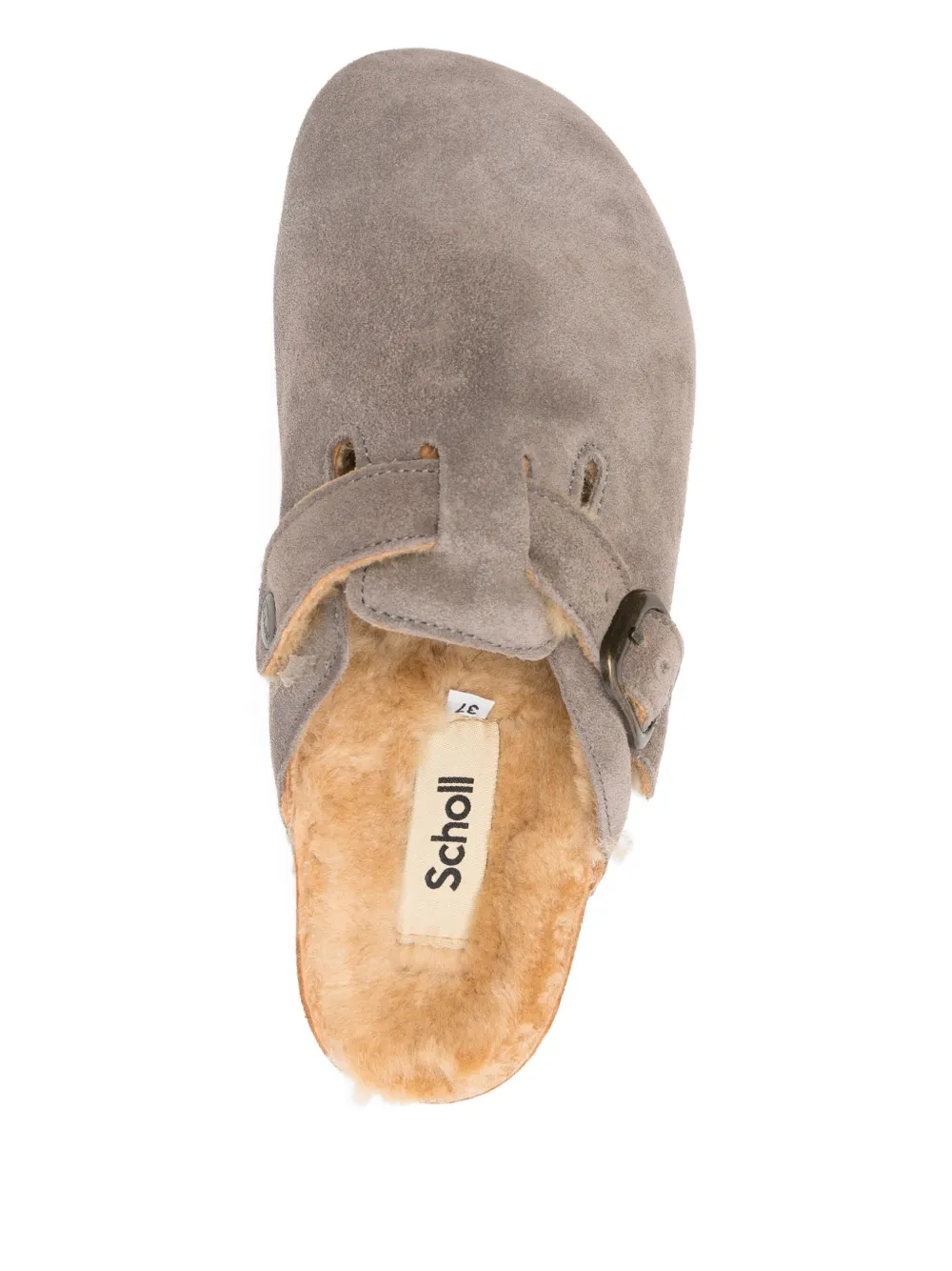 Scholl Fae Suede Mules In Gray