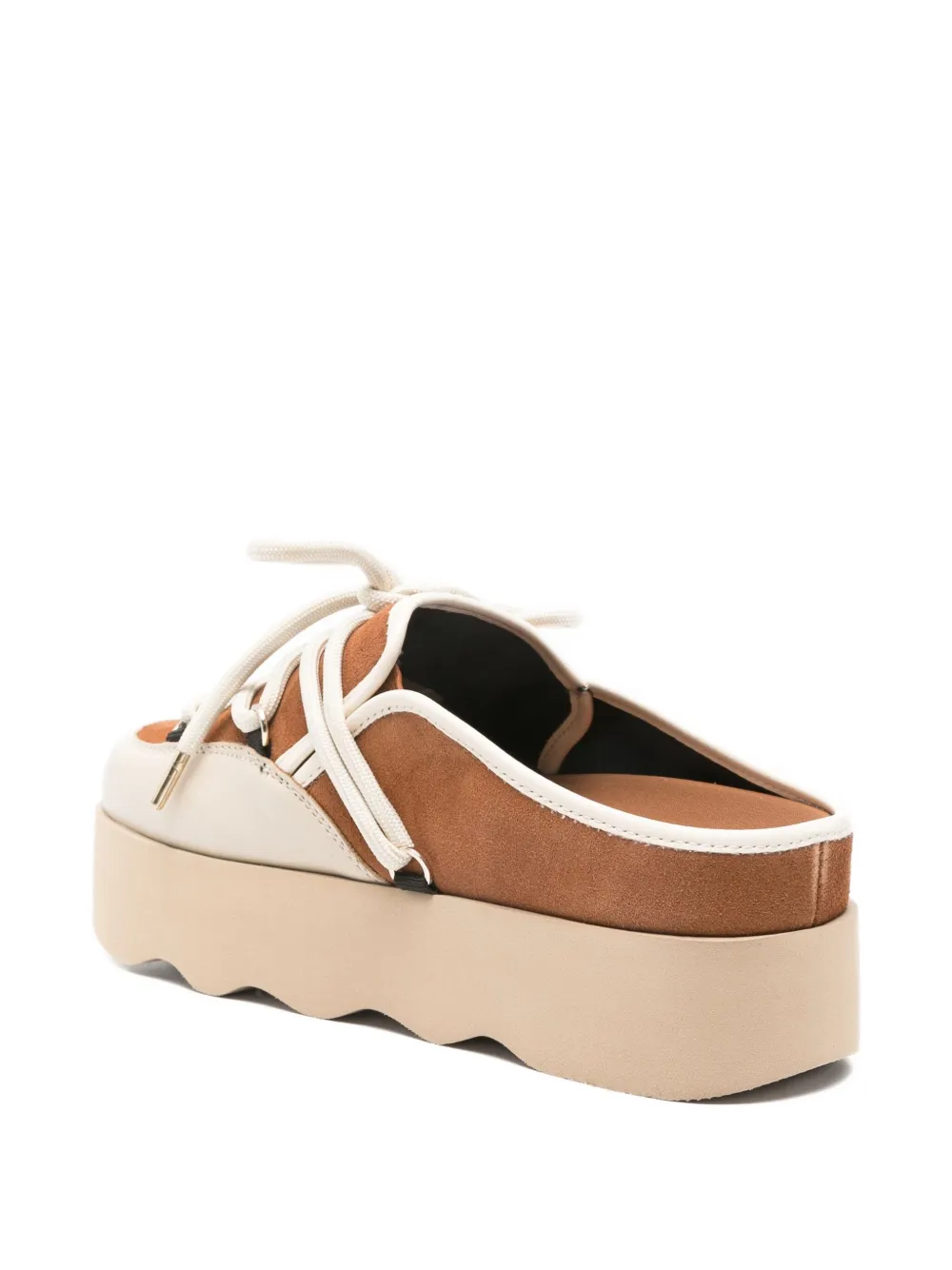 Scholl Lace-up Platform Slippers In Brown
