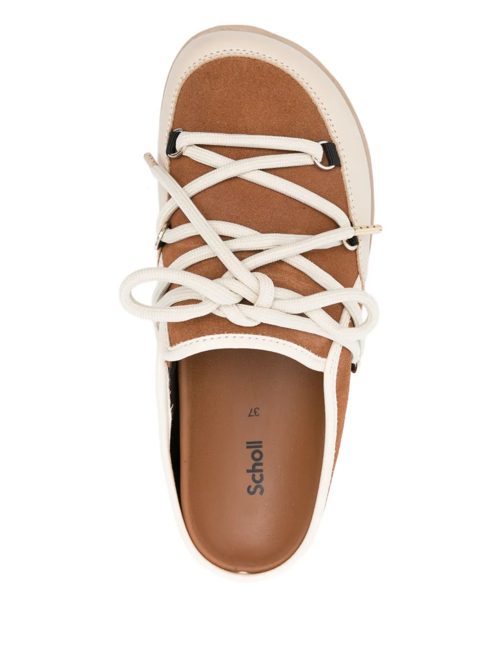 Scholl Lace-up Platform Slippers In Brown