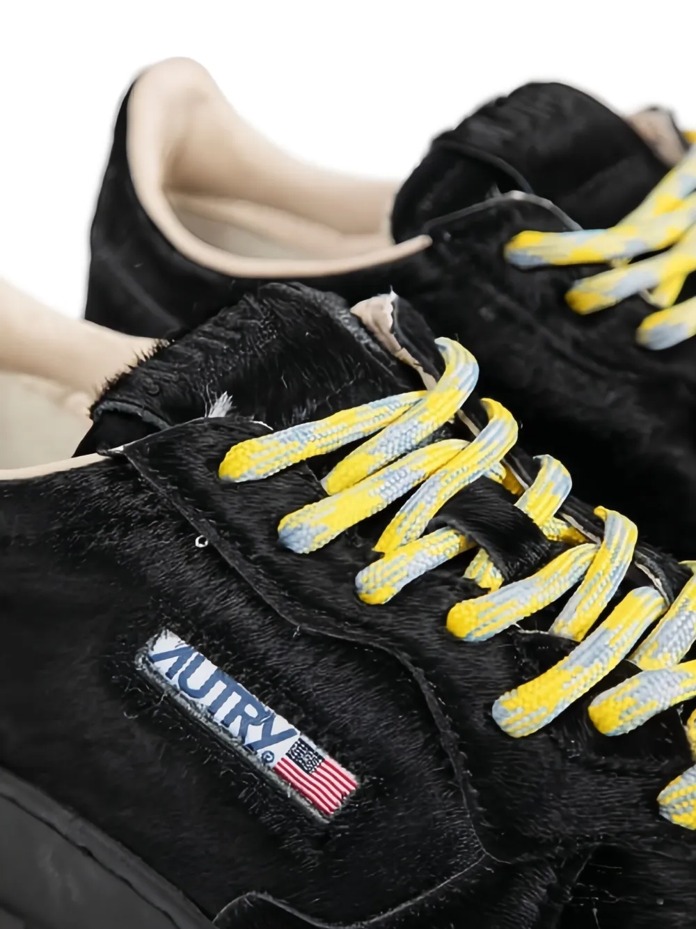 Autry Medalist Low sneakers met kalfshaar Zwart