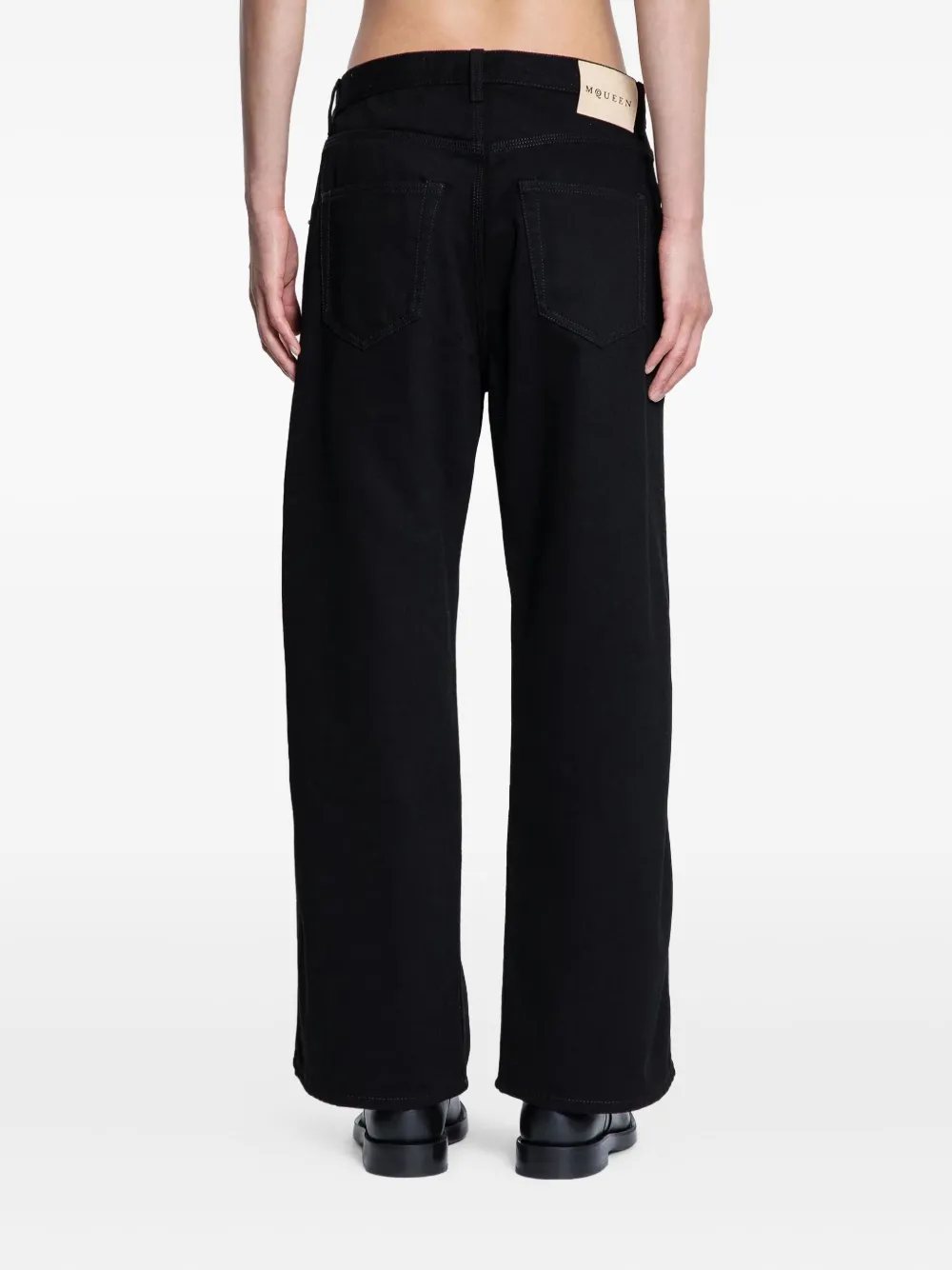 Alexander Mcqueen Stud Five Pocket Jeans In Black