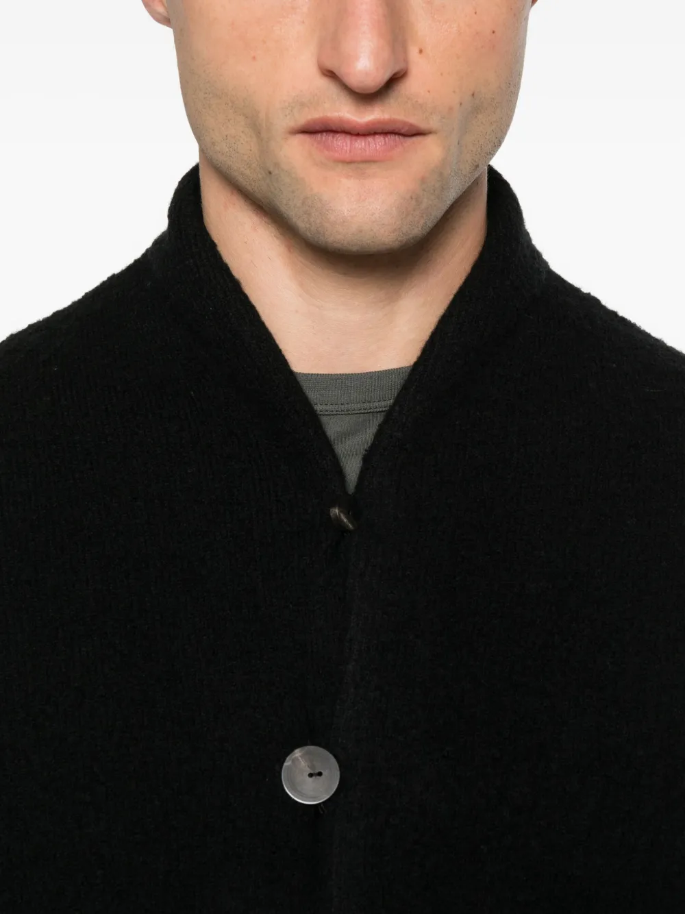 Label Under Construction Brushed-effect Cardigan In Black