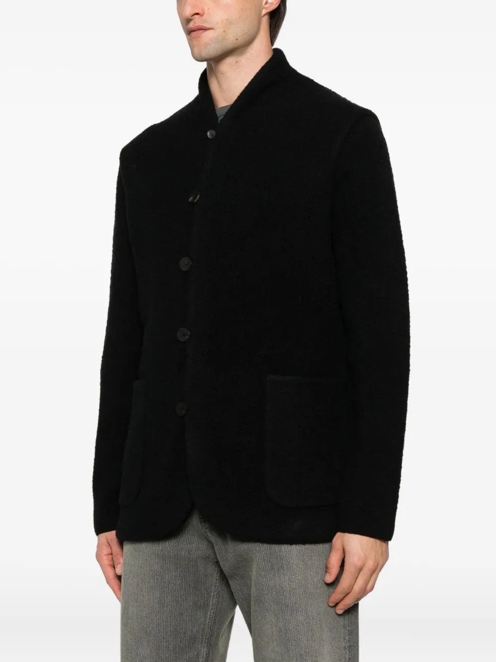 Label Under Construction Brushed-effect Cardigan In Black