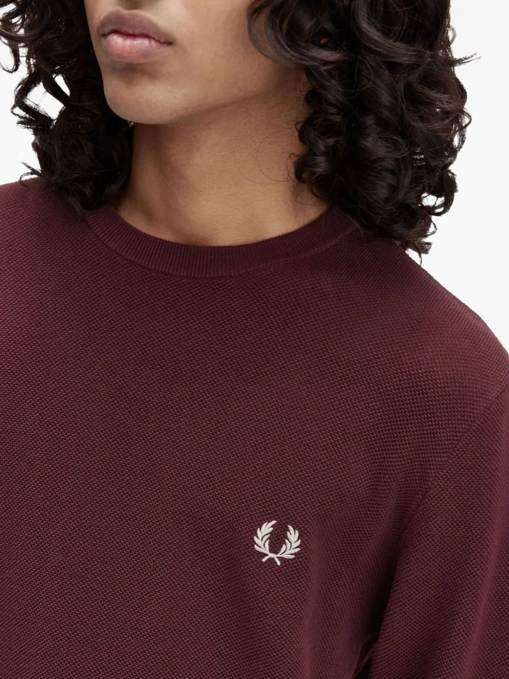 Fred Perry Getextureerde trui met logo Rood