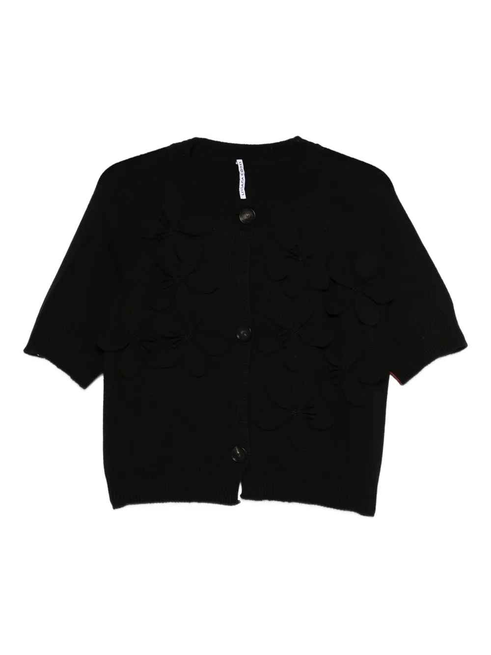 Liviana Conti Cardigan con applicazione - Nero