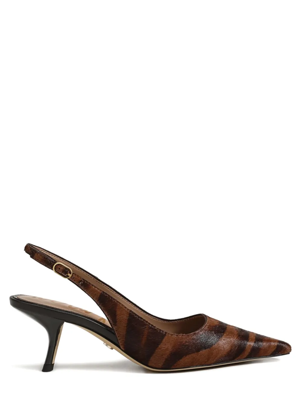 Sam Edelman 60mm Bianka Zebra-print Slingback Pumps In Brown