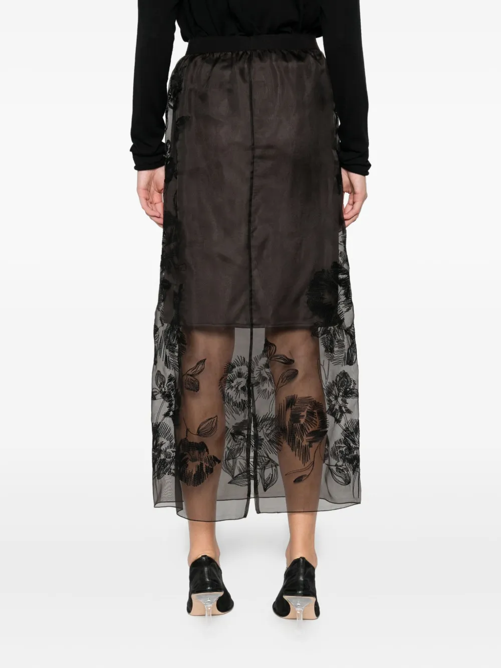 Liviana Conti Rok met bloemenprint Bruin