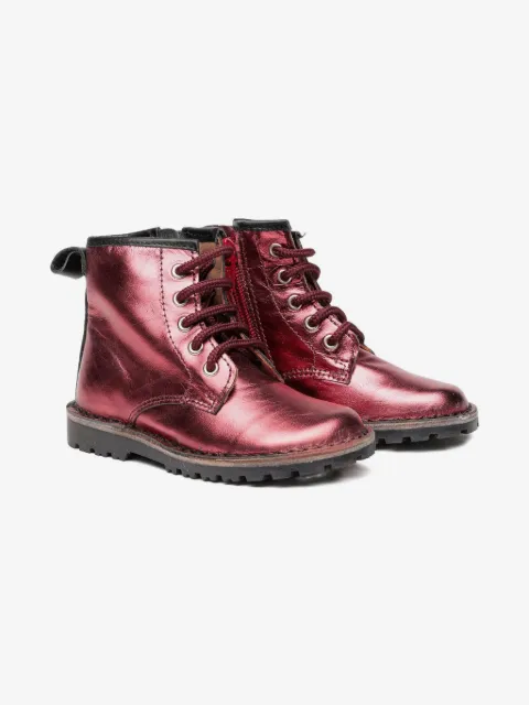 Two Con Me By Pépé lace-up laminated ankle boots