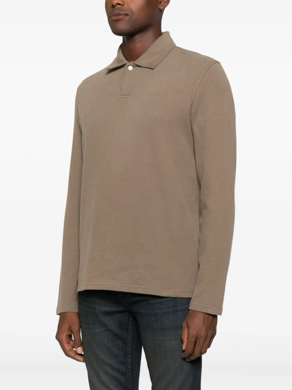 PAIGE Poloshirt van linnenblend Grijs