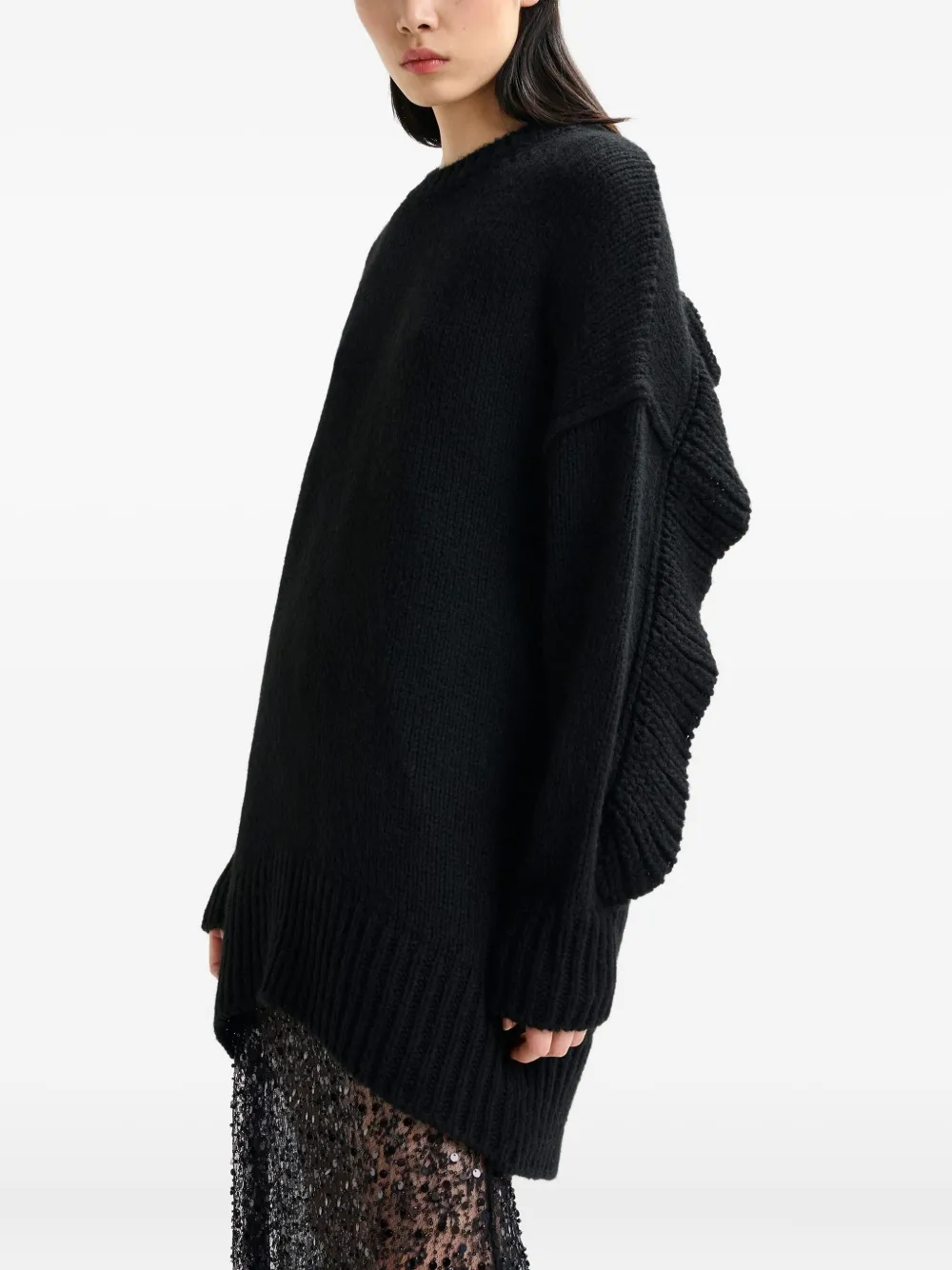 Essentiel Antwerp Ifly mini-jurk met ruches Zwart