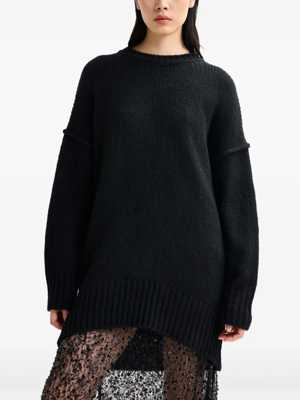 Essentiel Antwerp Ifly mini-jurk met ruches Zwart