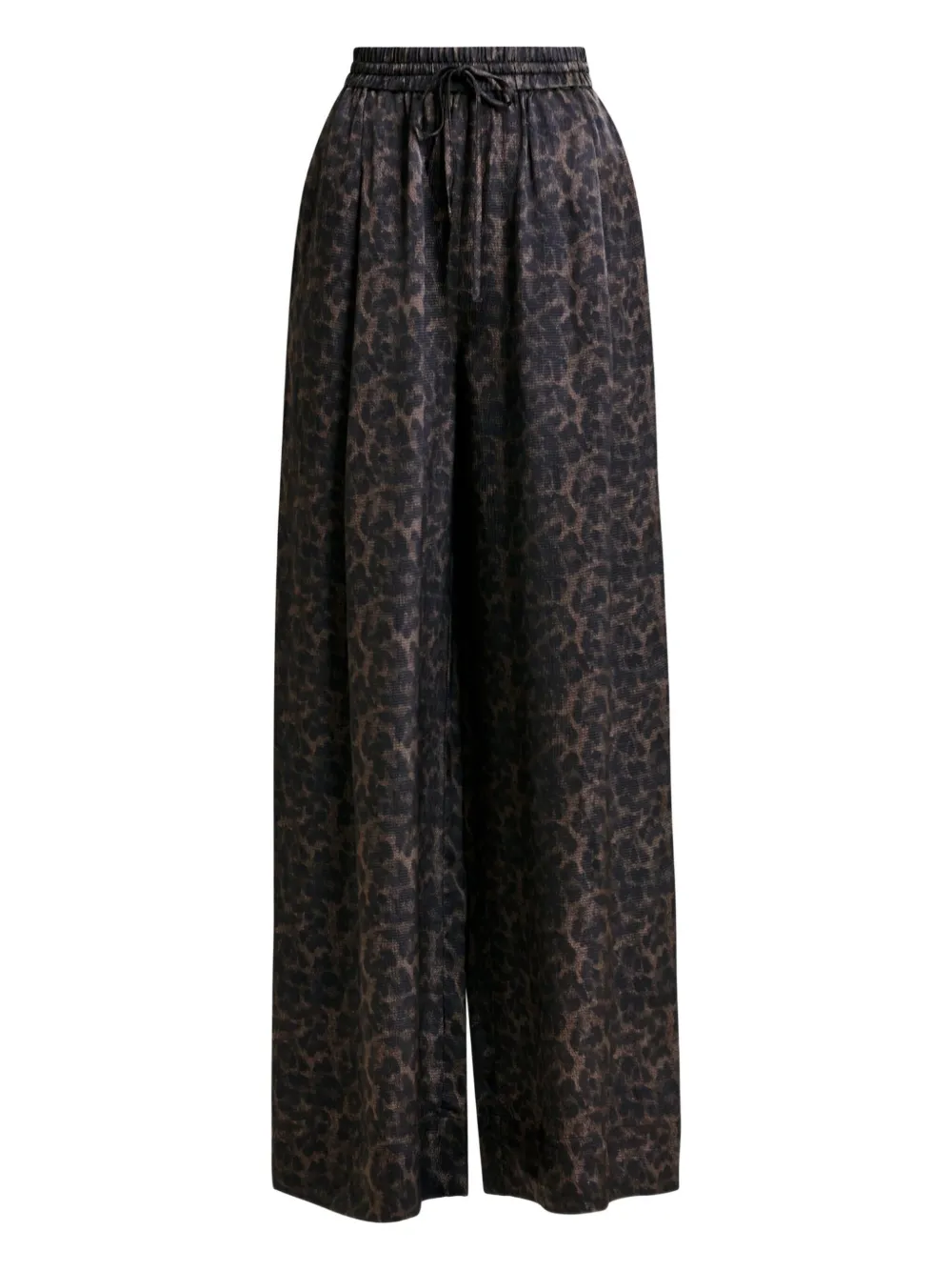 Essentiel Antwerp Irving Leopard-print Drawstring Trousers In Black