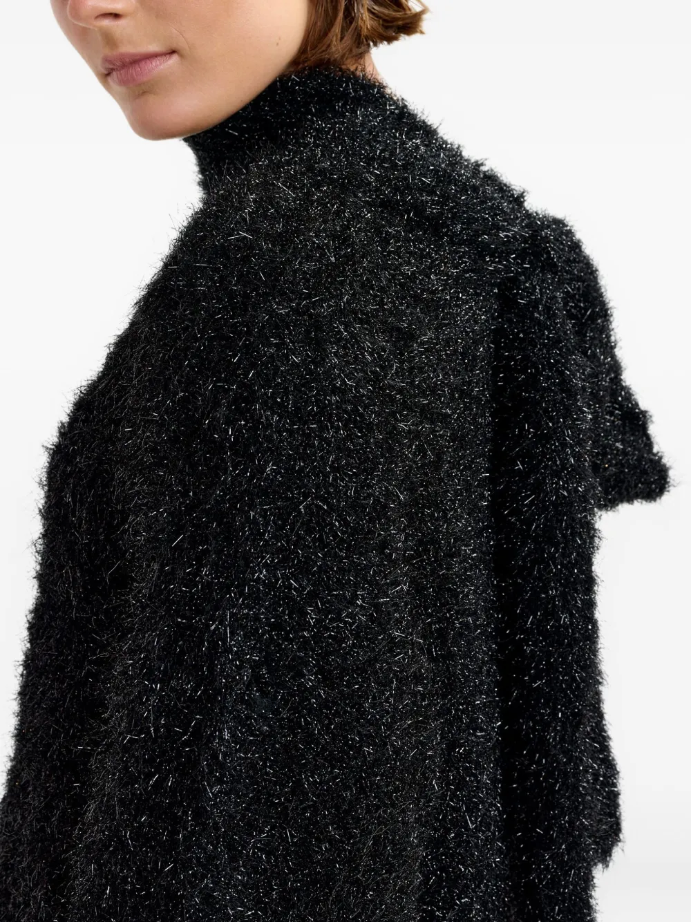 Essentiel Antwerp Istrana metallic trui met strik Zwart