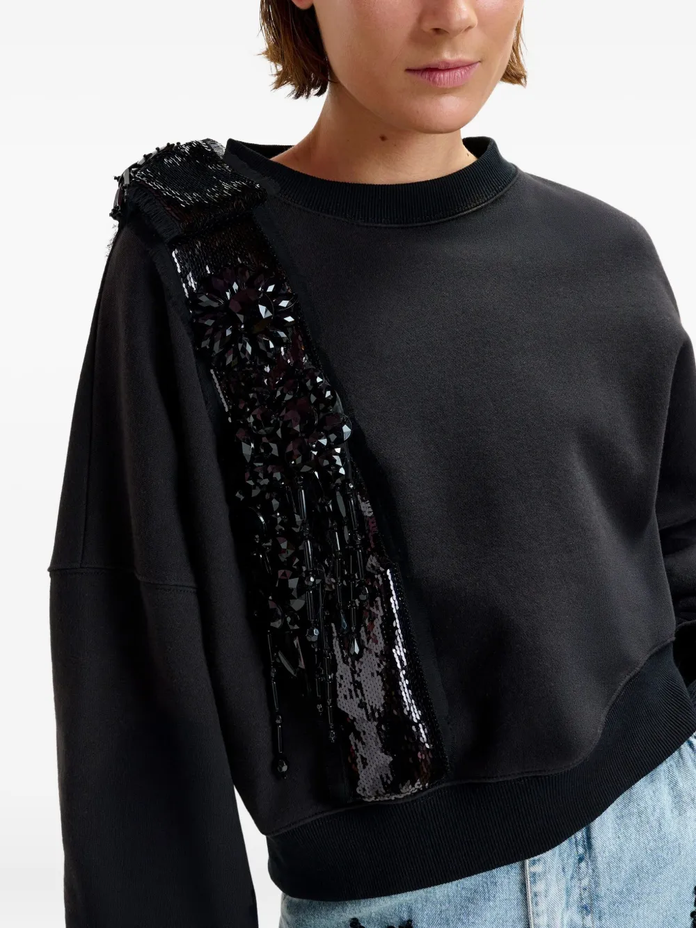 Essentiel Antwerp Ijoux Sequin-detail Sweatshirt In Black