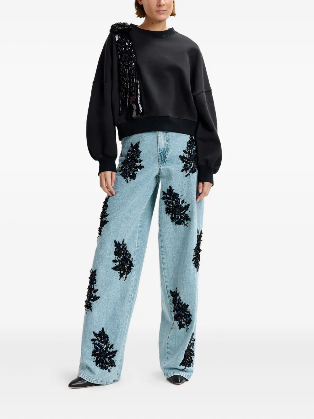 Essentiel Antwerp Ijoux Sequin-detail Sweatshirt In Black