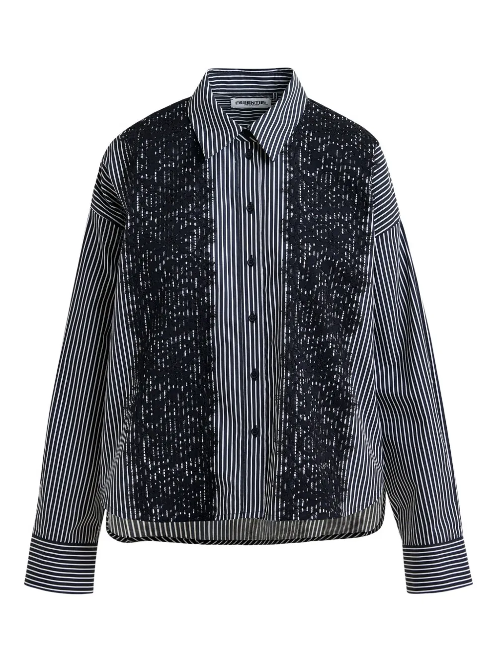 Essentiel Antwerp camisa Isan a rayas | negro | Image 1
