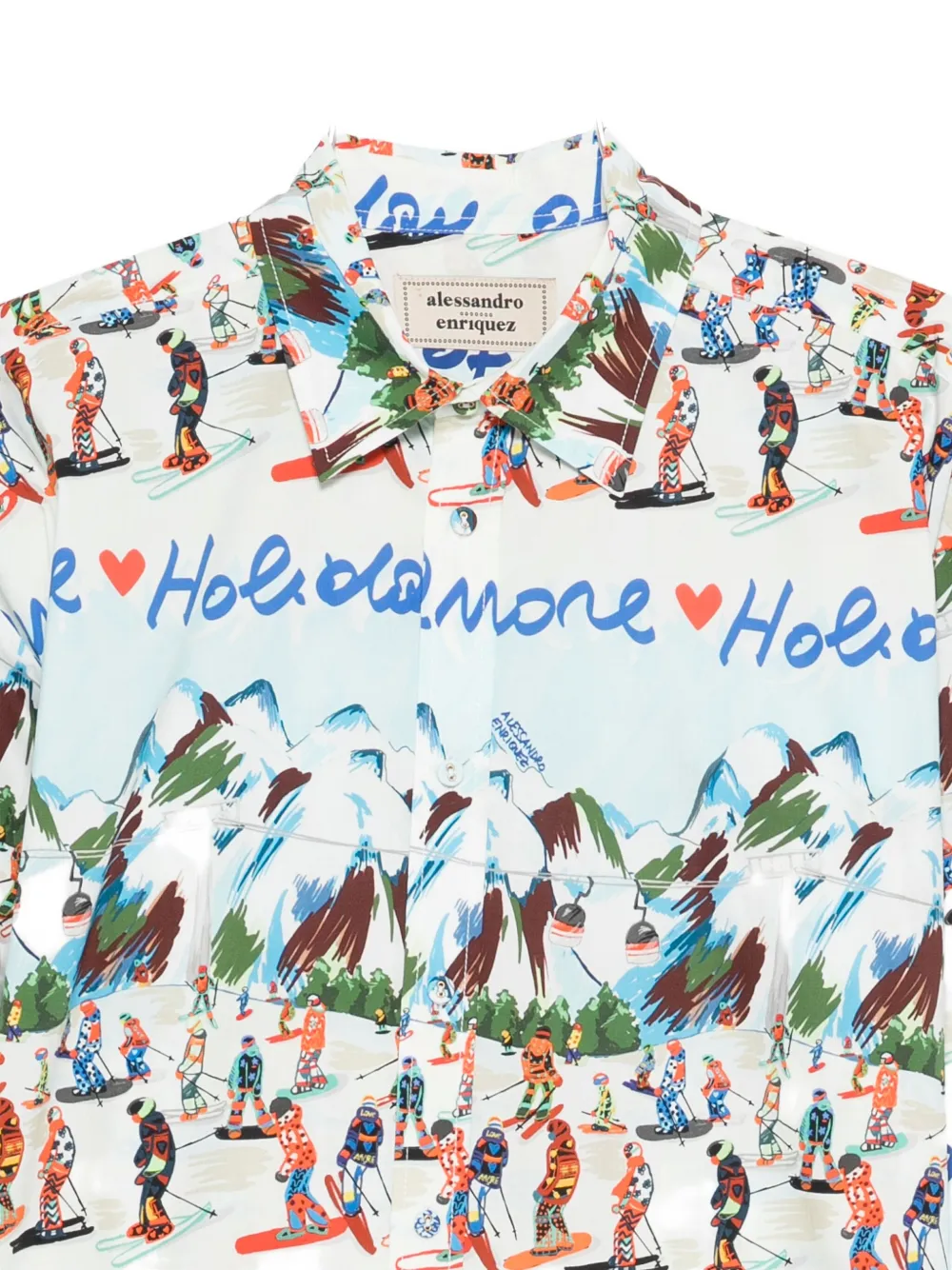 Alessandro Enriquez Blue Printed Shirt Jacket In Blue