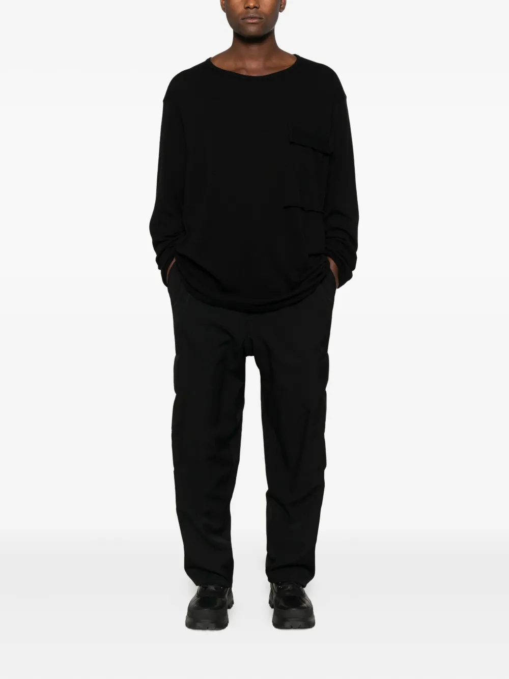 Yohji Yamamoto Patch-pocket T-shirt In Black
