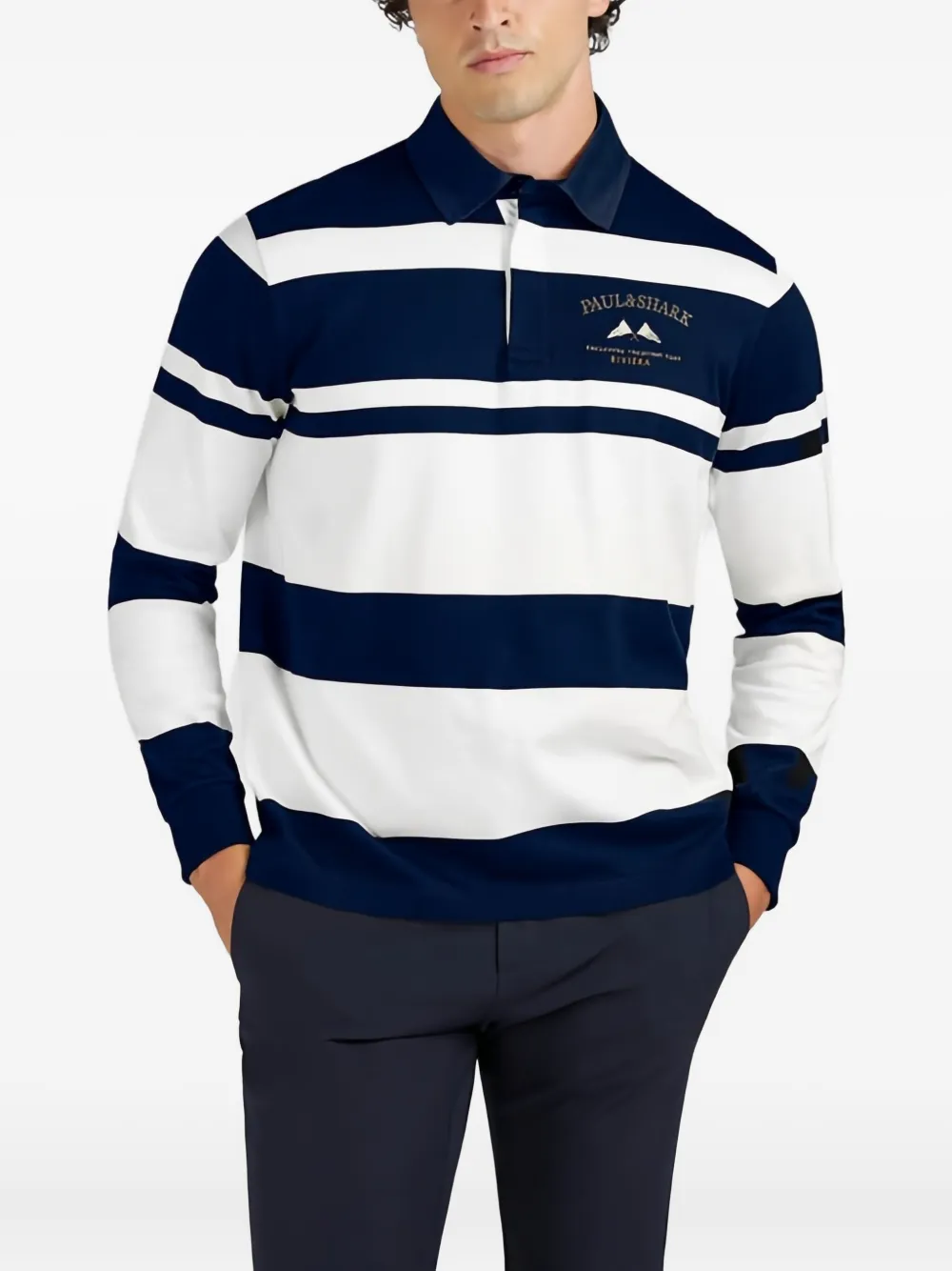 Paul & Shark striped polo shirt - Blauw