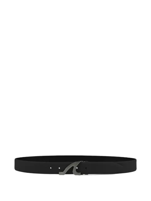 Paul & Shark logo-buckle leather belt