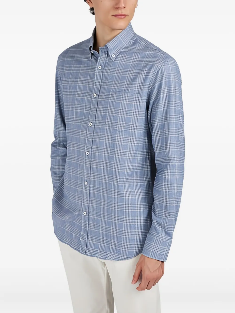 Paul & Shark checkered cotton shirt - Blauw