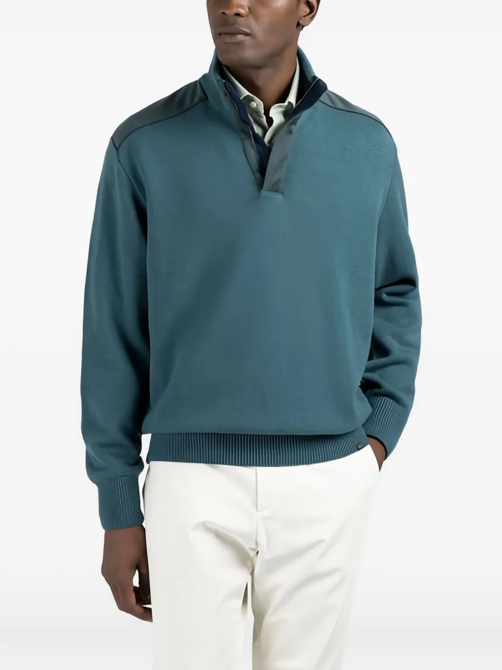 Paul & Shark x Loro Piana half-zip sweater - Blauw