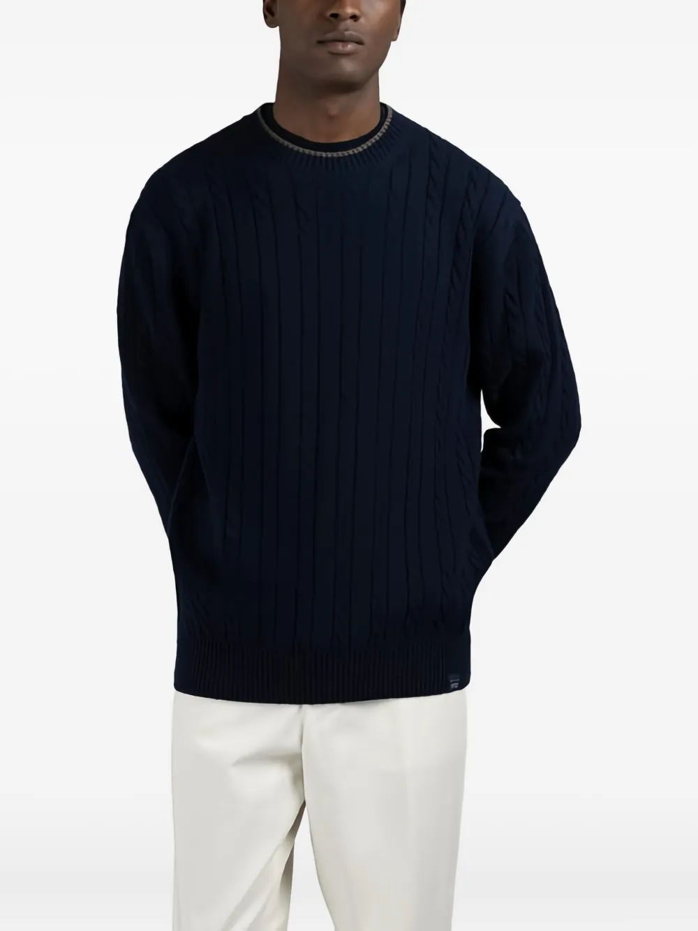 Paul & Shark cable-knit turtleneck sweater - Blauw