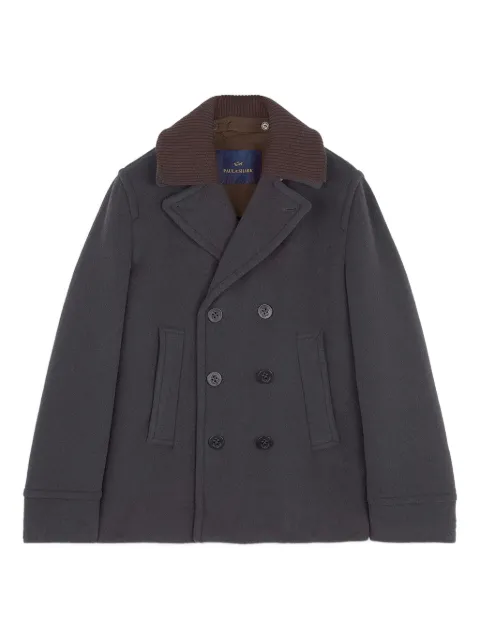 Paul & Shark ribbed-collar peacoat