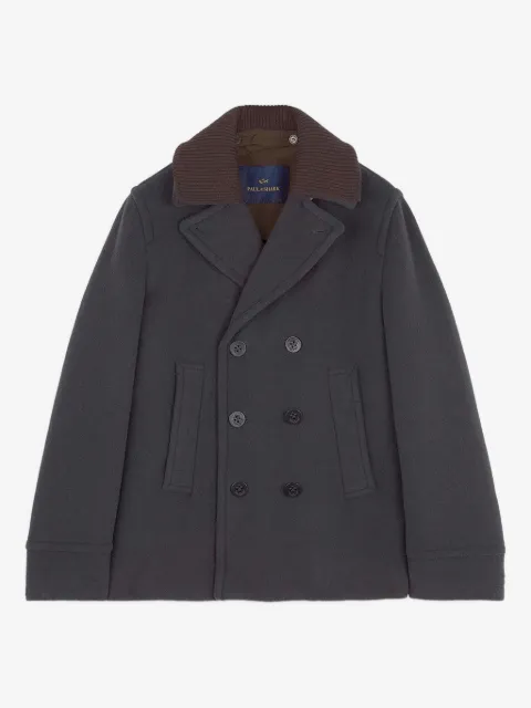 Paul & Shark ribbed-collar peacoat