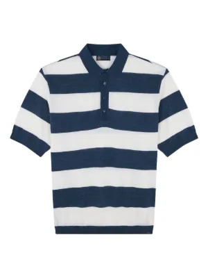 Camiel Fortgens Ribbed Striped Polo Shirt | Blue | FARFETCH